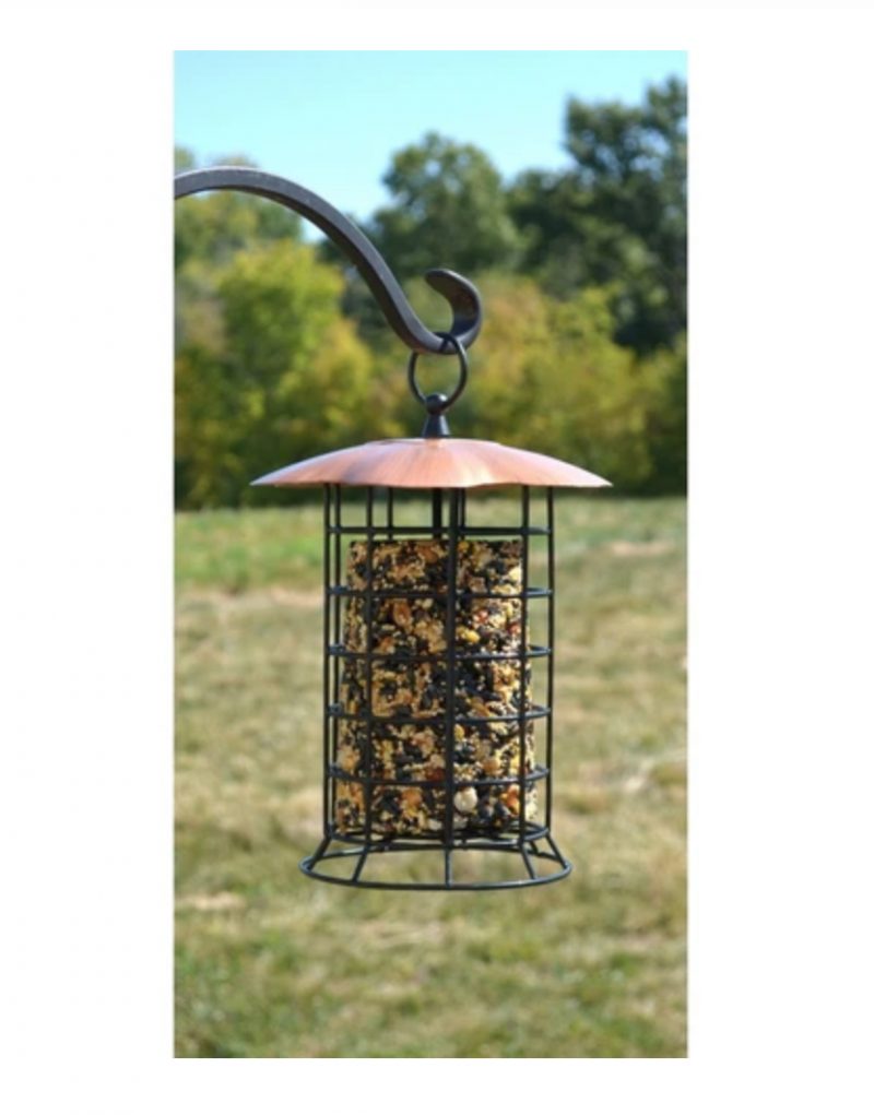 Copper Roof Suet Seed Log Feeder